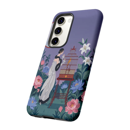 🌸🐦 The Lady Of The Garden Birdcage Phone Case – Art Deco Floral Elegance