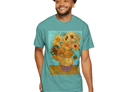 Vase with Twelve Sunflowers by Vincent van Gogh Unisex Garment-Dyed T-shirt
