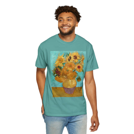 Vase with Twelve Sunflowers by Vincent van Gogh Unisex Garment-Dyed T-shirt