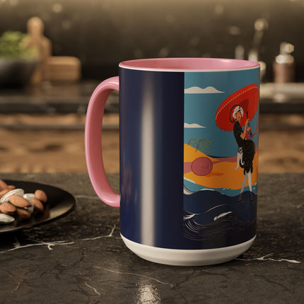 Beachside Promenade Colorful Mugs – Chic Summer Stroll & Coastal Glamour