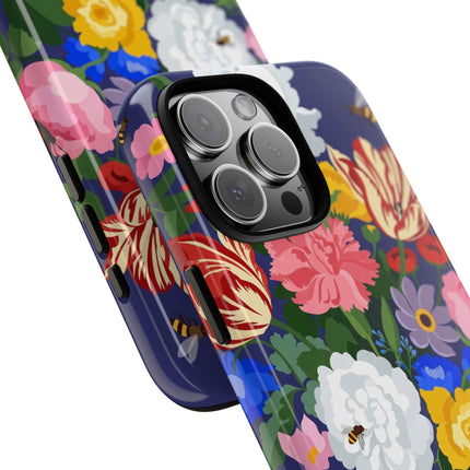 Midnight Floral Bouquet Phone Case – Vibrant Blooms & Enchanted Garden