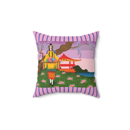 Elegance and Blooms Spun Polyester Square Pillow