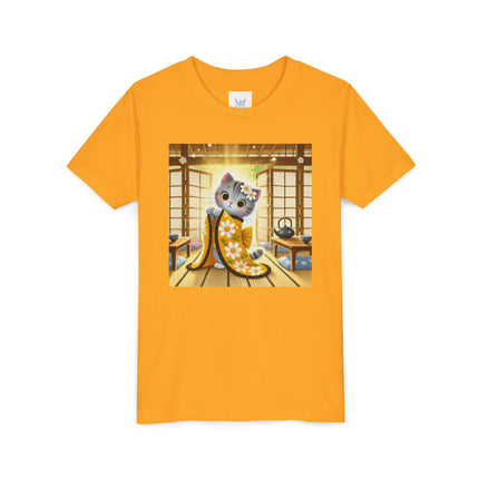 Playful Kitten in the Tea Room Youth Short Sleeve Tee