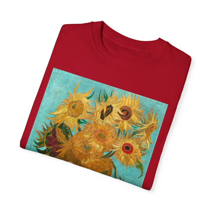 Vase with Twelve Sunflowers by Vincent van Gogh Unisex Garment-Dyed T-shirt