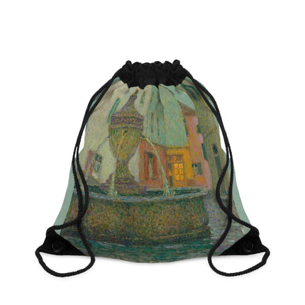 La Fontaine, Saint-Paul De Vence by Henri Le Sidaner Drawstring Bag