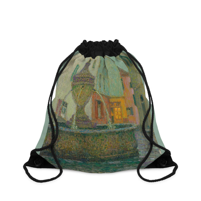 La Fontaine, Saint-Paul De Vence by Henri Le Sidaner Drawstring Bag