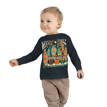 Night of the Trick-or-Treating Owlets Toddler Long Sleeve Tee