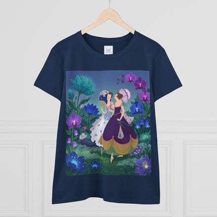 💜🌸 The Ladies Of The Enchanted Garden Cotton Tee – Art Deco Fashion Illustration