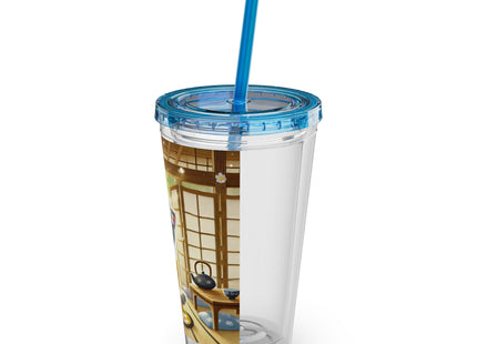 Playful Kitten in the Tea Room Sunsplash Tumbler with Straw, 16oz