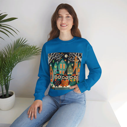 Night of the Trick-or-Treating Owlets Unisex Heavy Blend™ Crewneck Sweatshirt