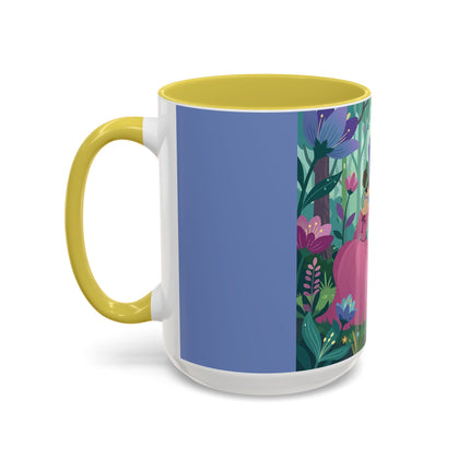 The Lady Of The Enchanted Mirror Colorful Mugs – Art Deco Botanical Elegance
