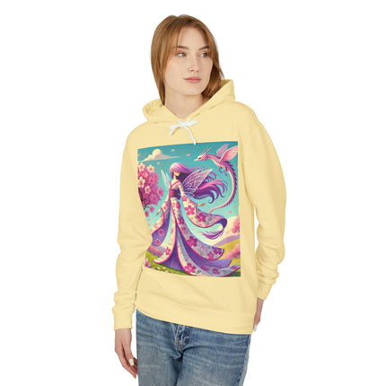 Petals in the Wind: The Kimono Fairy and the Sky Dragon Lightweight Hooded Sweatshirt