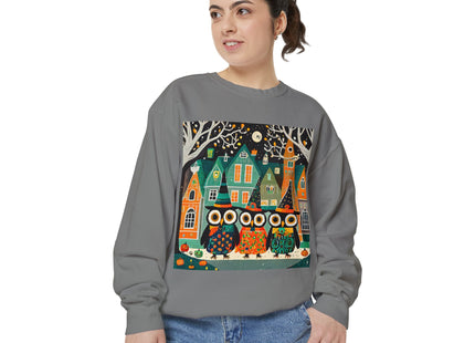 Night of the Trick-or-Treating Owlets Unisex Garment-Dyed Sweatshirt