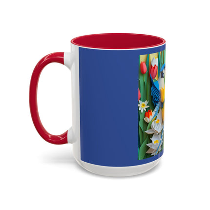 Blue Jays in a Spring Garden Colorful Mugs (11oz, 15oz)