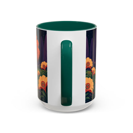 🌙🌼 The Moonlit Floral Dancer Colorful Mug – Art Deco Garden Fantasy