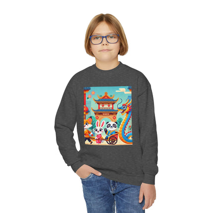 Lantern Street Dragon Parade Youth Crewneck Sweatshirt – Festive Energy, Culture & Playful Adventure
