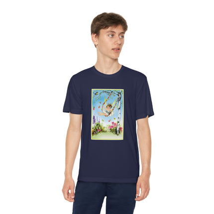 Spring Fairy's Floral Swing Youth Competitor Tee – Garden Magic & Whimsical Adventure