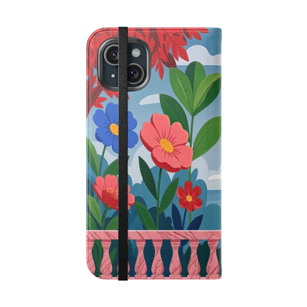 🌺🎭 The Grand Garden Courtship Flip Case – Art Deco Floral Romance