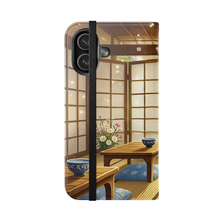 🐱🍵 Playful Kitten in the Tea Room Flip Case – Curious Charm & Cozy Whimsy