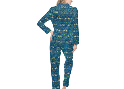 Birds by William Morris Women's Satin Pajamas (AOP)