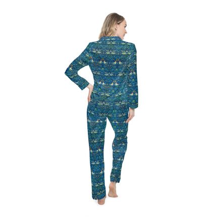 Birds by William Morris Women's Satin Pajamas (AOP)