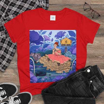 🌸🛋️ The Enchanted Garden Repose Cotton Tee – Art Deco Floral Whimsy