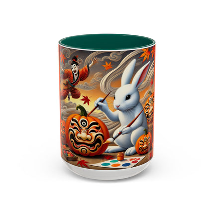 Halloween Rabbit’s Kabuki Jack-o’-Lanterns Colorful Mugs (11oz, 15oz)