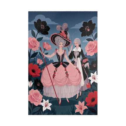 🌹🎭 The Rose Masquerade Promenade Puzzle – Art Deco Floral Elegance