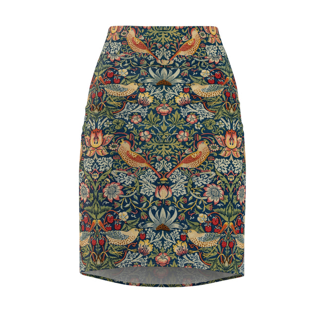 Strawberry Thief by William Morris Women's Pencil Skirt (AOP)