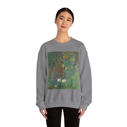 Farm Garden with Sunflowers by Gustav Klimt Heavy Blend™ Crewneck Sweatshirt