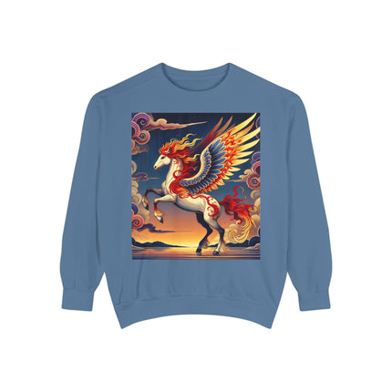 Flame-Winged Horse at Sunset Sweatshirt