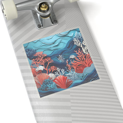 Enchanting Underwater Scene Kiss-Cut Stickers (4 Sizes)