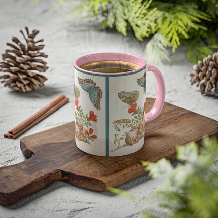 Blue Butterflies and Pomegranate by Maria Sibylla Merian Colorful Mugs, 11oz