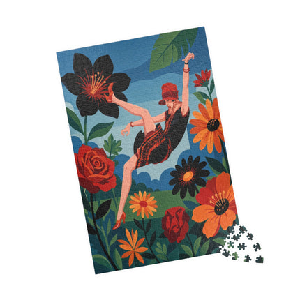 🌺✨ The Lady In The Fabulous Flowers Puzzle – Art Deco Floral Fantasy
