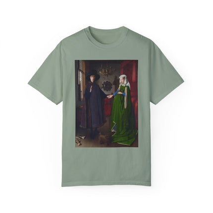 Arnolfini Portrait by Jan Van Eyck Unisex Garment-Dyed T-shirt