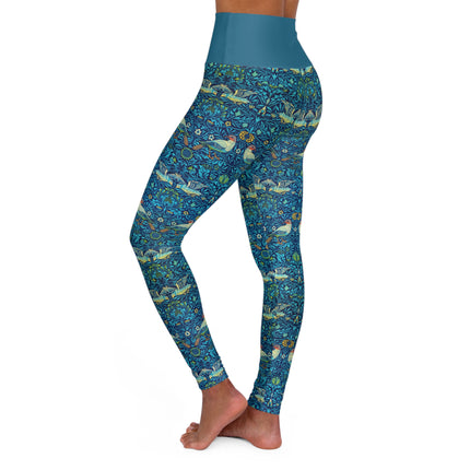 Bird by William Morris High Waisted Yoga Leggings (AOP)
