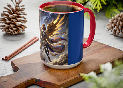 Valkyrie Descending Through Storm Colorful Mugs (11oz, 15oz)