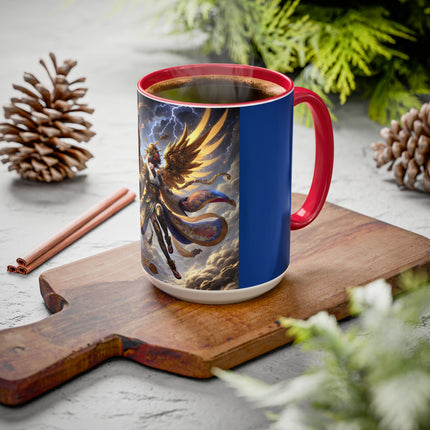 Valkyrie Descending Through Storm Colorful Mugs (11oz, 15oz)