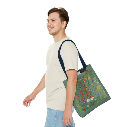 Farm Garden with Sunflowers by Gustav Klimt Tote Bag (AOP)