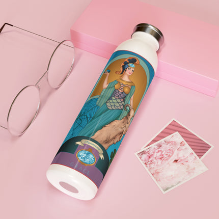 March & Aquamarine (Gem Series) by Sofia Chiostri Slim Water Bottle
