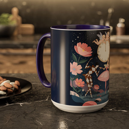 🕛🌸 Midnight Waltz Before Christmas Colorful Mug – Art Deco Holiday Fantasy