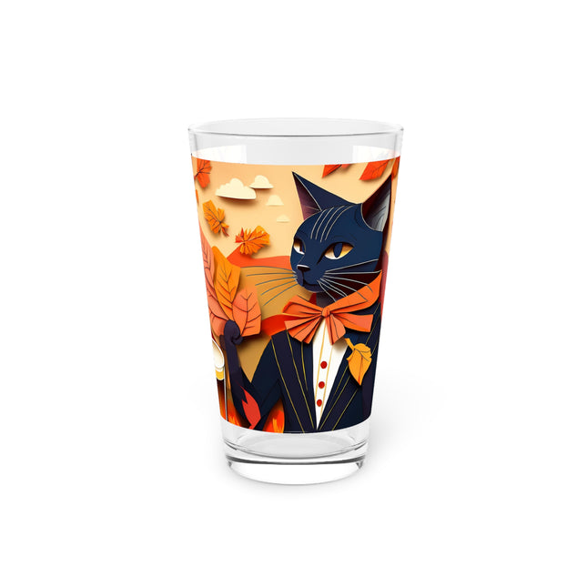 Siamese Cat at an Autumn Harvest Fair Glass, 16oz