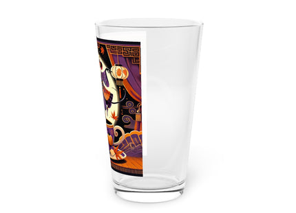Theatrical Halloween Kabuki Mice Glass, 16oz