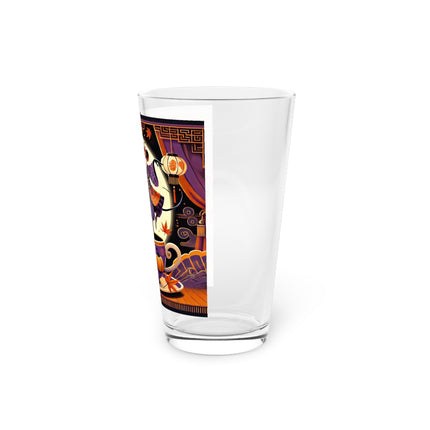 Theatrical Halloween Kabuki Mice Glass, 16oz