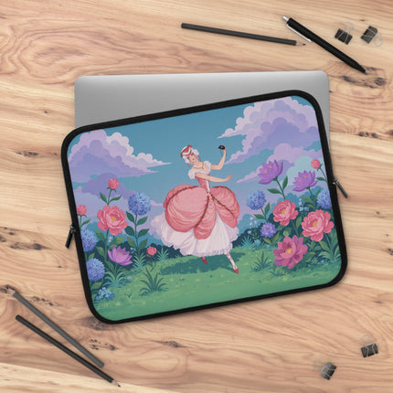 🌸🎭 The Rose Garden Masquerade Laptop Sleeve – Art Deco Floral Elegance