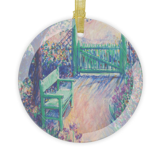 The Artist’s Garden (The Green Chair) by Theodore Earl Butler Glass Ornament