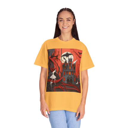 Halloween Night Scene Unisex Garment-Dyed T-shirt