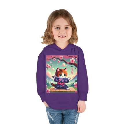 Samurai Kitten Toddler Pullover Fleece Hoodie