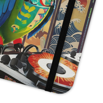 🎧🦜 Parrot DJ Flip Case – Neon Beats & Cyber Groove