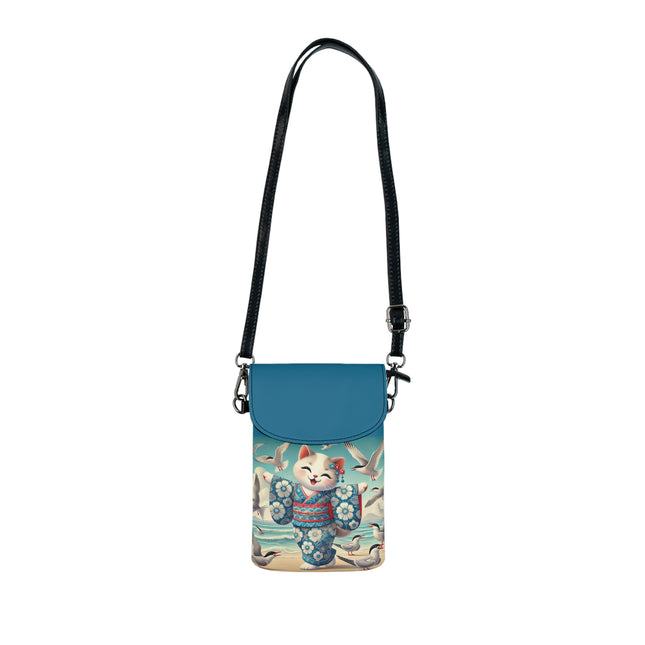 Geisha Kitten by the Seaside Small Cell Phone Wallet